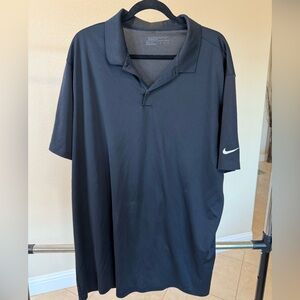 Nike Men's Polo Shirt in Black with White Swoosh